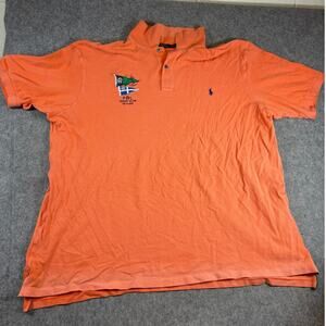 Polo Ralph Lauren Shirt Mens 4XL Tall Orange Yacht Club Golf Performance Preppy